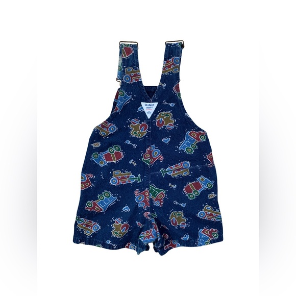 Vintage Oshkosh Size 3T Construction Denim Shorts Overalls - Picture 2 of 12